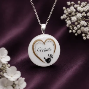 Médaillon Design Coeur au Lait Maternel (Collier ou Bracelet)