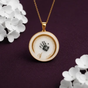 Médaillon croissant de lune au Lait Maternel (Collier ou Bracelet)