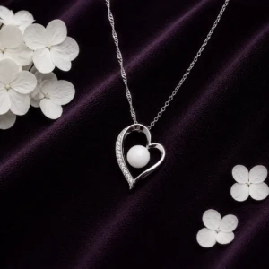 Mon précieux coeur perlé - Collier lait maternel résiné ou en poudre