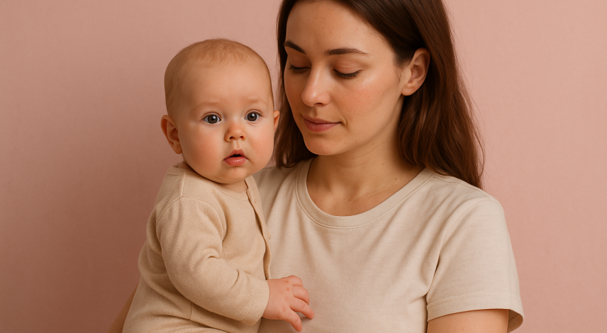 Une maman et son bébé dans les bras