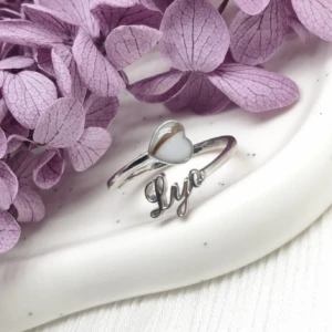 Bague Prénom du coeur - Avec ou sans lait maternel