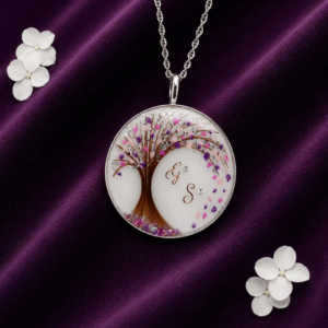 Médaillon l'arbre des souvenirs au Lait Maternel ( collier ou bracelet )