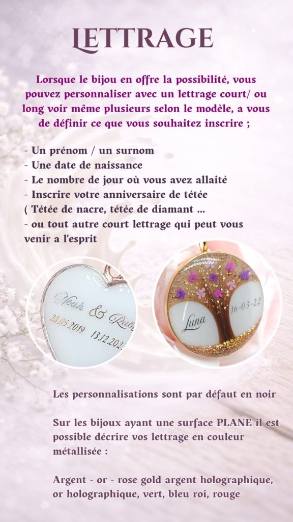 Inclusion possible dans un bijou au lait maternel Douce Symbiose - planche 16